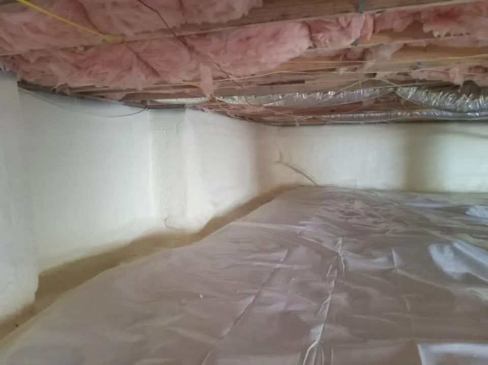 Crawl space encapsulation with closed-cell spray foam for Roof Leak Repair in Roanoke Rapids